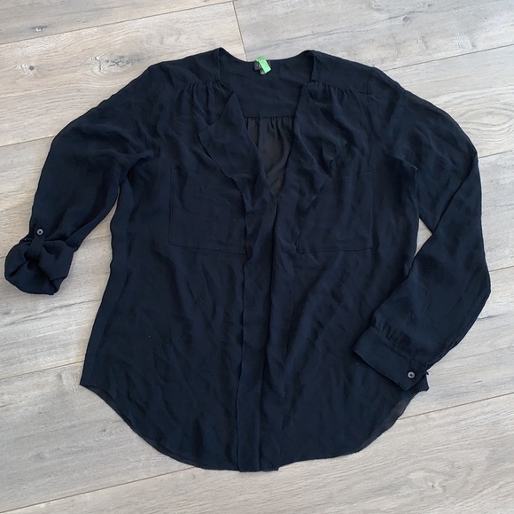 Babaton Finley Black Silk Blouse Shirt Small - Picture 6 of 9